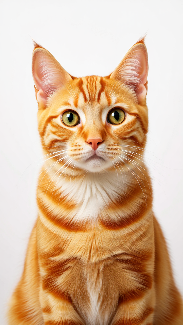Orange Tabby On White - Animals/Wildlife