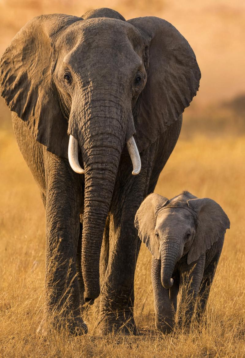 Elephant Mother And Calf 2