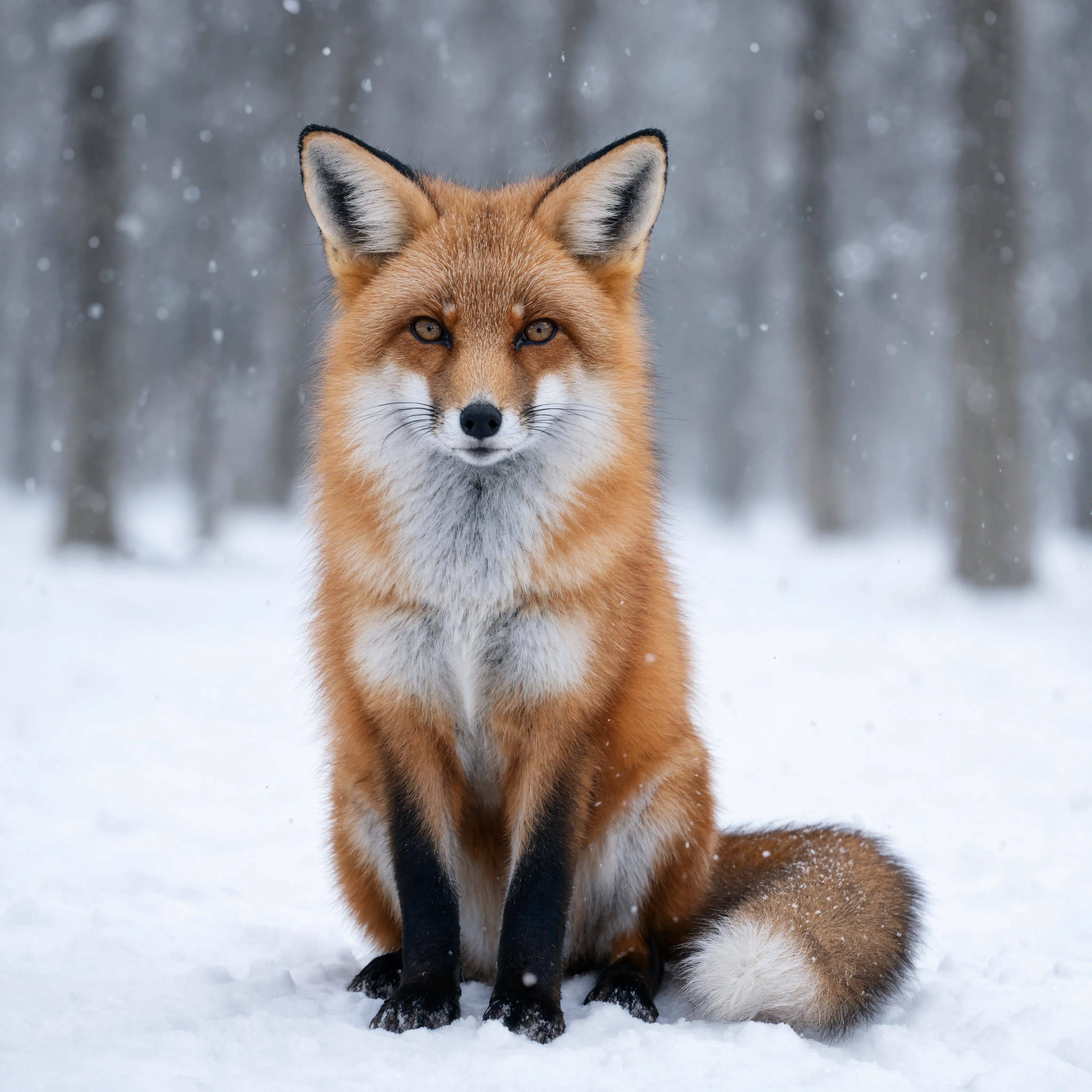 Red Fox In Snowstorm 3 - Animals/Wildlife
